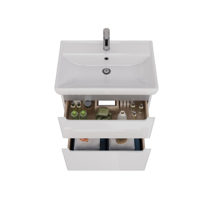 Тумба Lemark BUNO 70см под 1 раковину, подвесная/напольная, 2 ящика, цвет корпуса, фасада: Белый глянец Тумба Lemark BUNO 70см под 1 раковину, подвесная/напольная, 2 ящика, цвет корпуса, фасада: Белый глянец