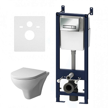 IS30251.901700 Инсталляция с клавишей Start S глянец. Хром с подвесн унитазом Gem FlashClean с сид м/лифт