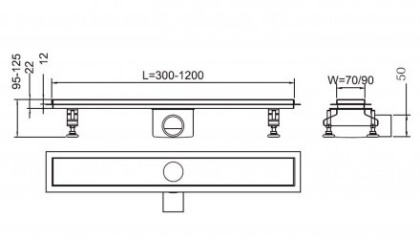 Душевой трап RGW SDR-02-E1 80х9см, 21210280-01