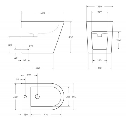 Биде напольное BelBagno FLAY-R BB1003B