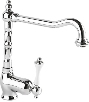 MARGOT-LLM2-03/24-Bi Смеситель кухонный однрычажный, исполнение золото, ручка белая