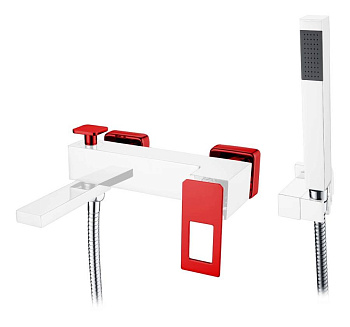 Смеситель для ванны QChromeRed_Комплект