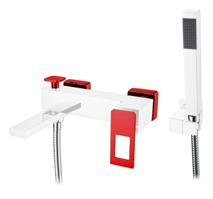 Смеситель для ванны QChromeRed_Комплект
