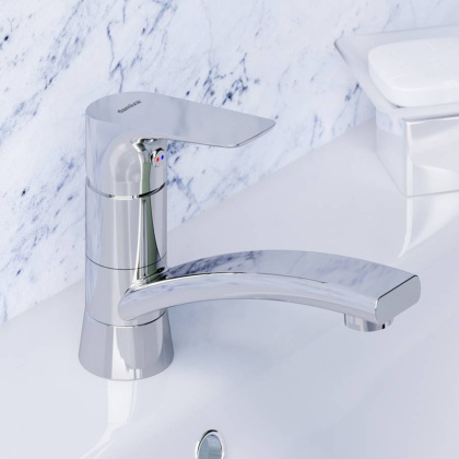 770220001 Jupiter, Смеситель для умывальника с поворотным изливом, Хром 770220001 Jupiter, Смеситель для умывальника с поворотным изливом, Хром