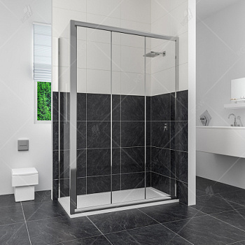 Душевой уголок RGW CL-40, 04094009-11, 100 х 90 x 185 см, дверь раздвижная, стекло прозрачное, хром