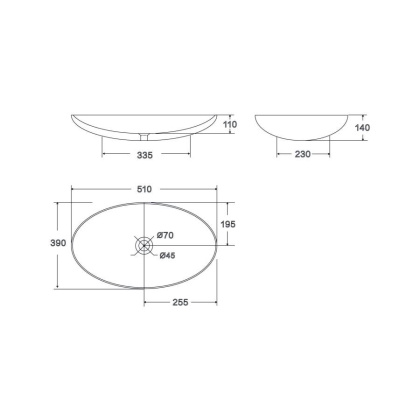 Умывальник Point Артемида 51 PN43151WB овальный, белый