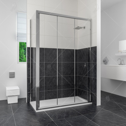 Душевой уголок RGW CL-40, 04094009-11, 100 х 90 x 185 см, дверь раздвижная, стекло прозрачное, хром