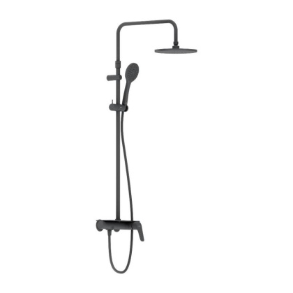 977780300 Jupiter душевая система с душевым смесителем-полкой, чёрный