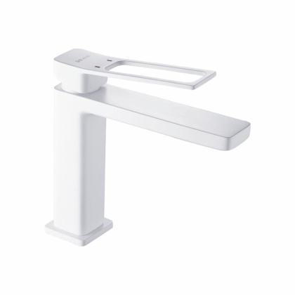 Смеситель для раковины латунь, белый S6901C