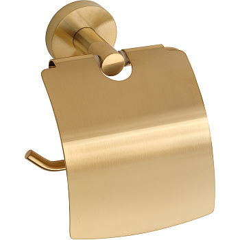 Держатель туалетной бумаги Bemeta Sablo 160112010 с крышкой, Золото матовое