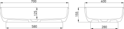 Раковина Salini S-Stone Luce 70 см 110721MRH, матовая Раковина Salini S-Stone Luce 70 см 110721MRH, матовая
