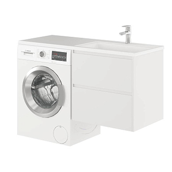 Тумба с раковиной подвесная  Creto Cafor White 130 правосторонняя