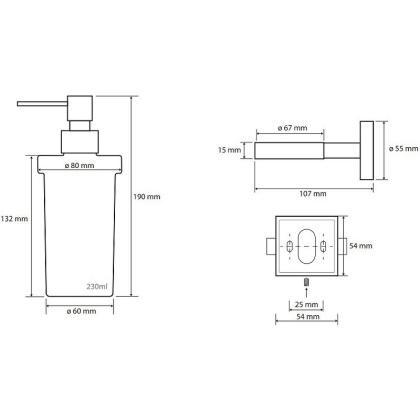 Настенный дозатор для жидкого мыла (стекло)