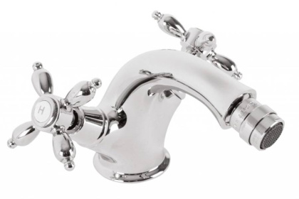 NOSTALGIA-BS1-03/24 Смеситель на биде с донным клапаном золото, ручки золото