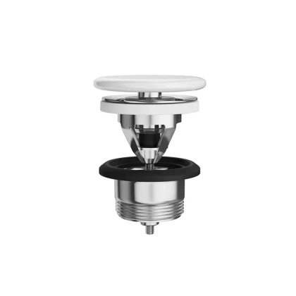 Донный клапан клик-клак с керамической крышкой, белый Донный клапан клик-клак с керамической крышкой, белый