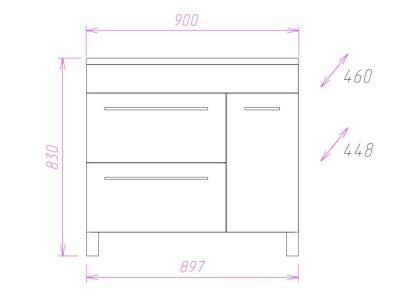 Тумба Onika Олимп 90 напольная, белая (ум. Оника 90) Тумба Onika Олимп 90 напольная, белая (ум. Оника 90)