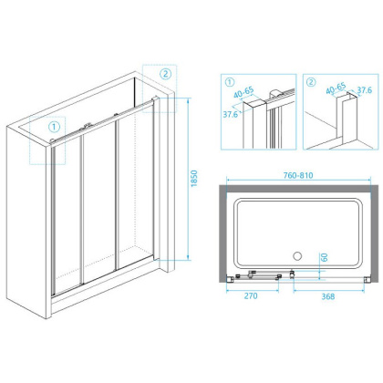 Душевая дверь RGW Classic CL-11 80 04091108-51 профиль Хром стекло шиншилла
