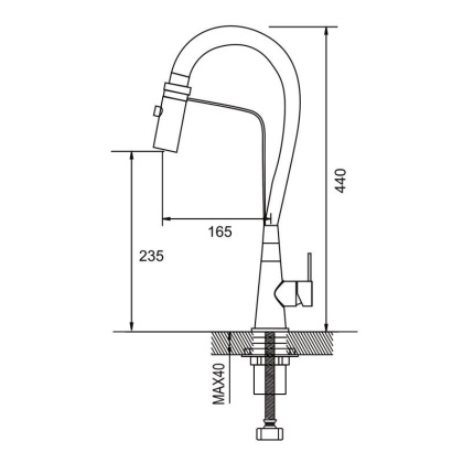 Смеситель для кухни с гибким изливом Shevanik S943 S943T-3