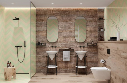 Керамогранит DL550500R Про Вуд беж светлый декорированный обрезной 30*179*11 (4шт/2,148м2), м2