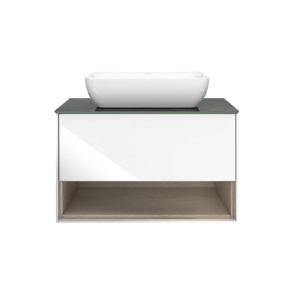 Тумба PLAZA Modern подвесная 80 белый 1 ящик + полка PLB.MN.80.1\WHT