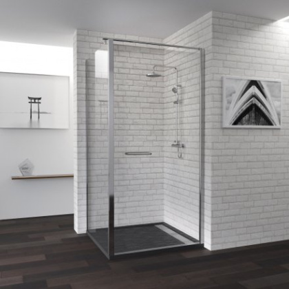 Душевой уголок RGW PA-48, 04084877-11, 70 х 70 x 185 см, дверь распашная, стекло прозрачное, хром, с полотенцедержателем