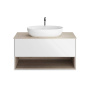 Тумба PLAZA Modern подвесная с ящиком и полкой 100, белая PLB.M.100.1\WHT