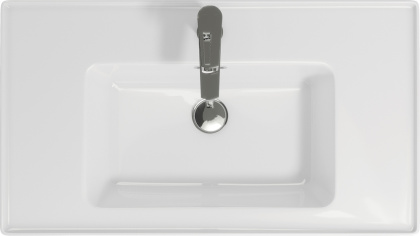 Прямоугольная тонкостенная мебельная раковина CREA с отверстием под смеситель, размером 80 см.