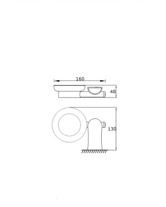 Мыльница керамическая RUSH Luson, 3х14х12 см, хром, LU16411