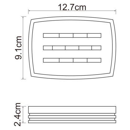 Мыльница Main, 9,1х2,4х12,7 см, белая, K-4729