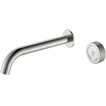 Смеситель автоматический для раковины из стены на 2 отв. TECH Nikel Brush