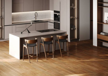 Кварцевый паркет QUARTZ PARQUET 550-63 Дуссия Африканская 400-1220*152*5 мм, 0,6 мм, Браш, фаска 2G 