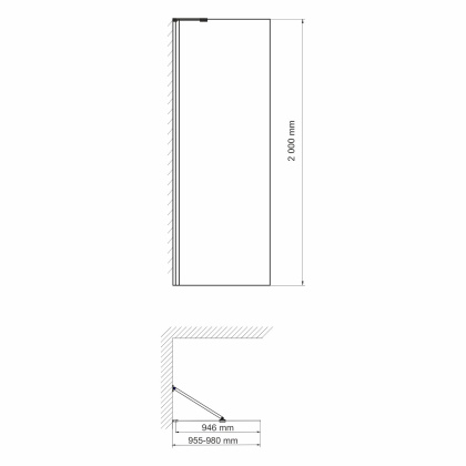 Aller 10H10-RP100 Fixed Душевая перегородка Wasserkraft