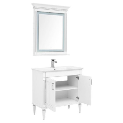 Комплект мебели для ванной Aquanet Селена 90 белый/серебро