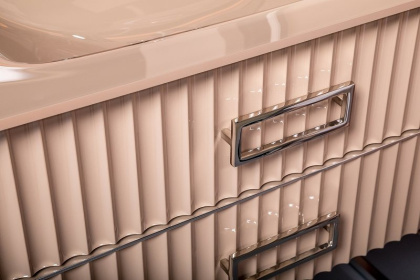 Тумба MONACO 100см h84см капучино глянец + хром под раковину моноблок 866-100-CPCR Boheme