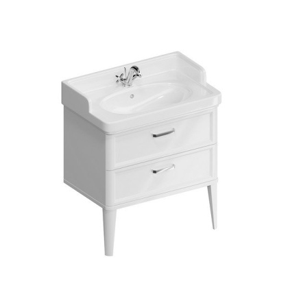 Тумба POMPEI напольная с 2 ящиками 80, белая глянцевая PO.N.80.2\WHT