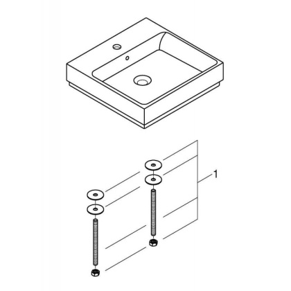 Раковина накладная, 50 см, GROHE Cube Ceramic, альпин-белый, (3947800H)