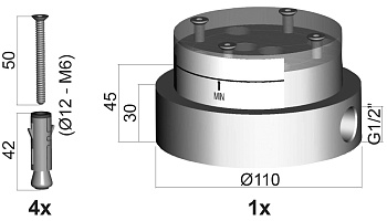 База для установки напольного смесителя Paffoni Light LIG030