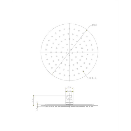 Верхний душ OMNIRES D=25 см WGU125CR (хром)