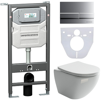 Сет 4 в 1 Инсталляция с кнопкой+унитаз+шумоизоляция