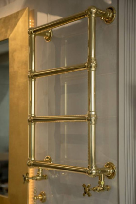 Полотенцесушитель водяной 750x500mm , золото (нерж.. сталь)
