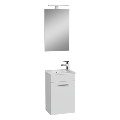 Набор Mia 40 см с дверцей (раковина, шкаф под раковину, зеркало), цвет белый глянцевый Набор Mia 40 см с дверцей (раковина, шкаф под раковину, зеркало), цвет белый глянцевый