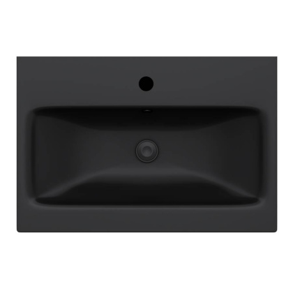 M90WCC0602BM GEM, Раковина мебельная, керамическая, 60 см, встроенная, цвет: Черный матовый