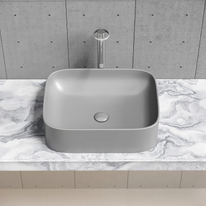 Умывальник чаша накладная прямоугольная (цвет Антрацит Матовый) Element 505*380*150мм