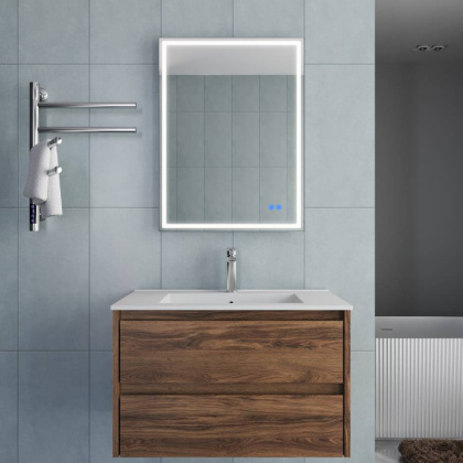 База под раковину Gio 800 подвесная, 2 выкатных ящика soft-close, C.Oak