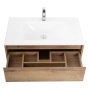 Тумба с раковиной подвесная BelBagno KRAFT 90 Rovere Galifax Bianco, раковина белая