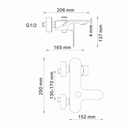 Dinkel 5801 Смеситель для ванны с коротким изливом Wasserkraft Dinkel 5801 Смеситель для ванны с коротким изливом Wasserkraft