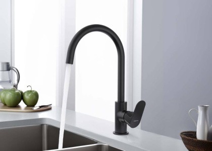 Смеситель для кухни AQUATEK, матовый черный AQ1282MB ОБЕРОН