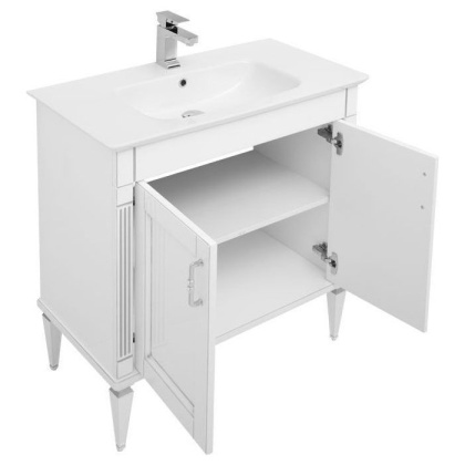 Комплект мебели для ванной Aquanet Селена 90 белый/серебро