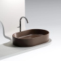 Умывальник чаша накладная овальная (цвет Темно-Коричневый Матовый) Element 608*385*122мм