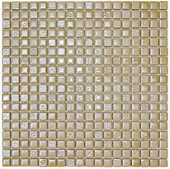 Мозаика стеклянная с камнем Sahara (чип 8*15*15) 300*300(11шт-0.99м2), м2